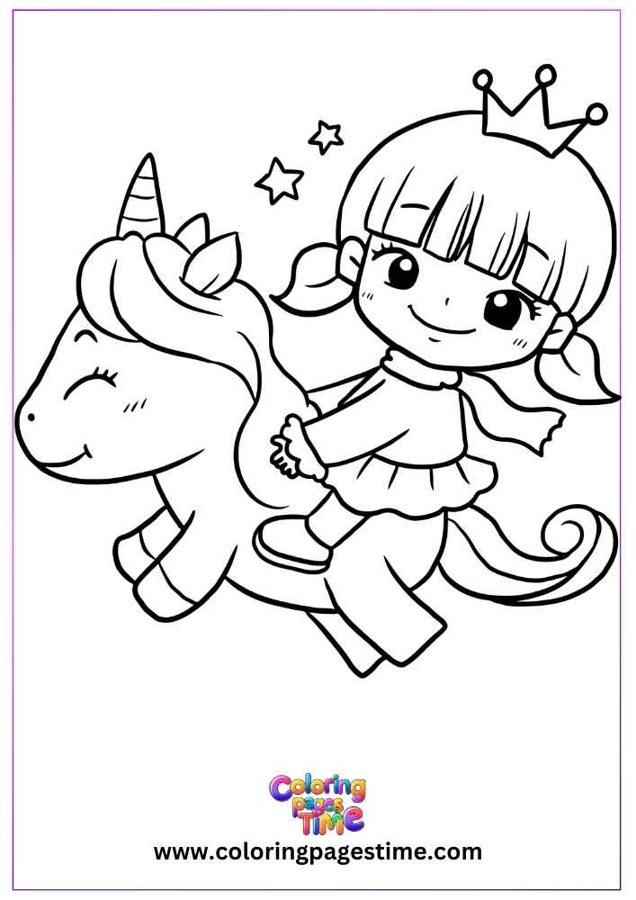 Dreamy Unicorn Coloring Printable