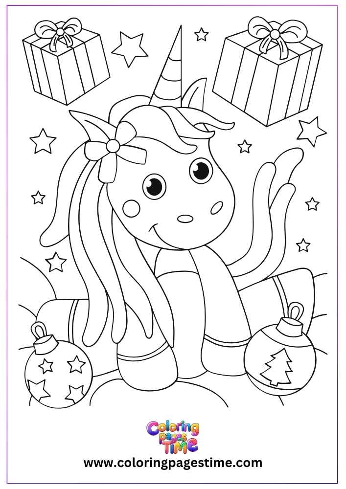 Fantasy Unicorn Coloring Page