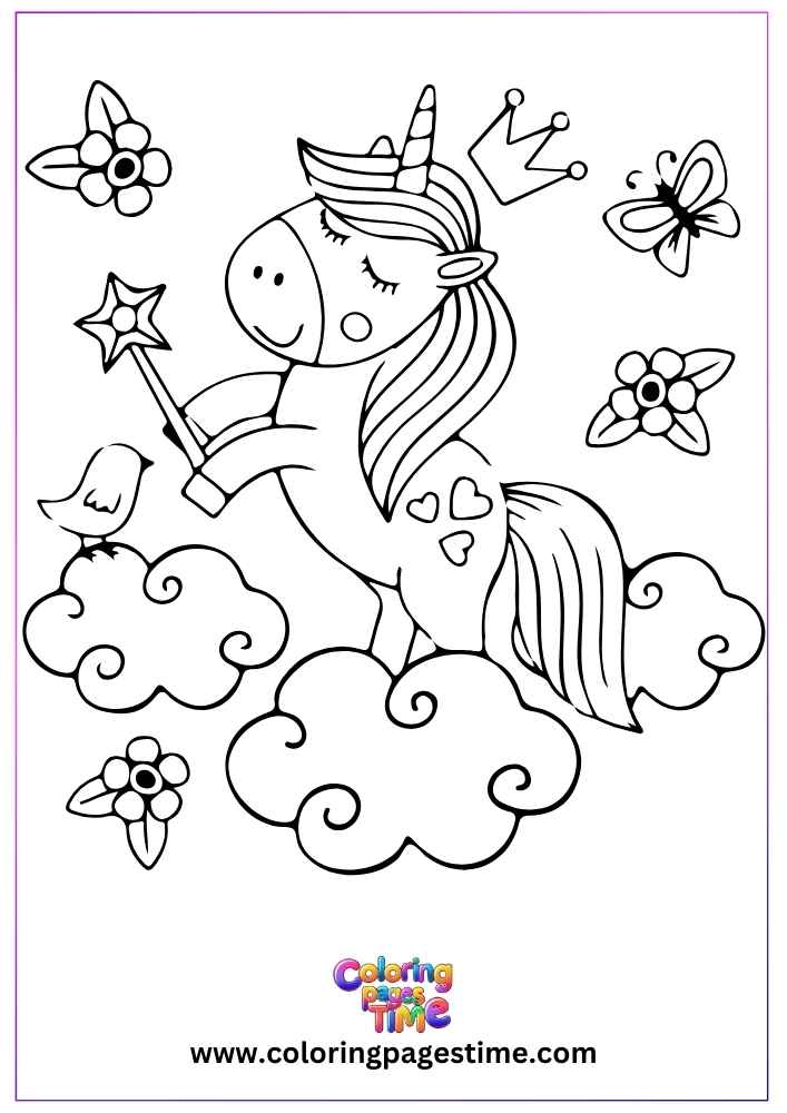 Free Unicorn Coloring Printable