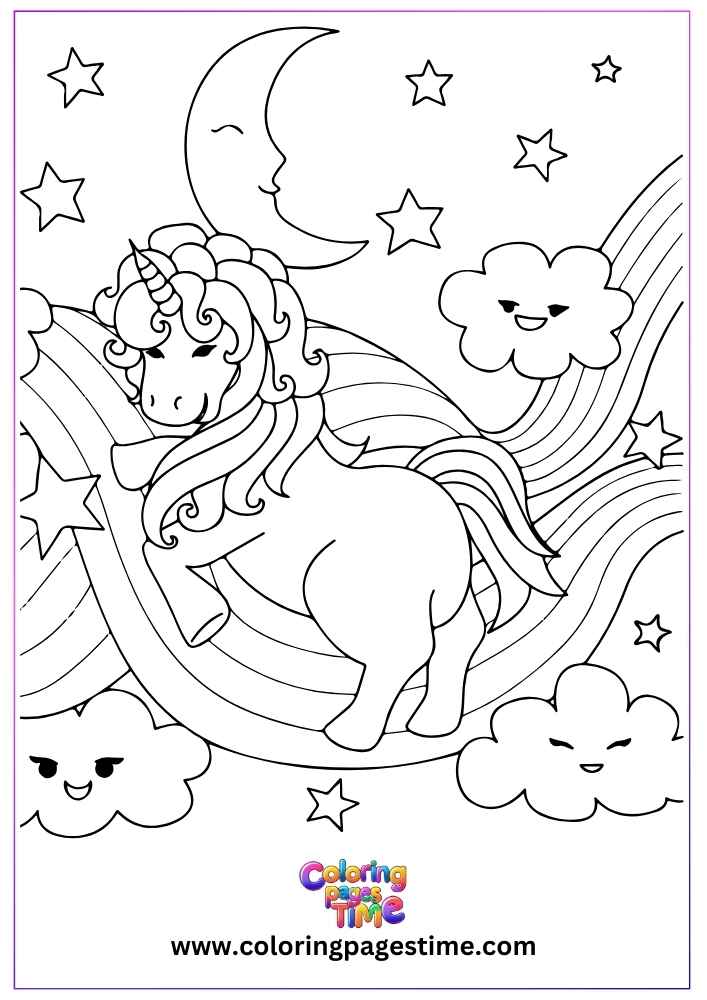 Mythical Unicorn Drawing Page