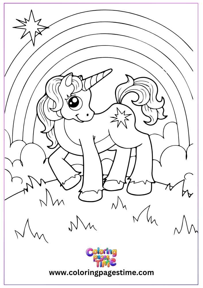 Unicorn with Rainbow Coloring