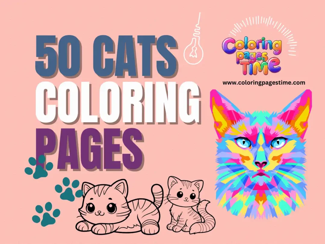 50 Cats Coloring Pages