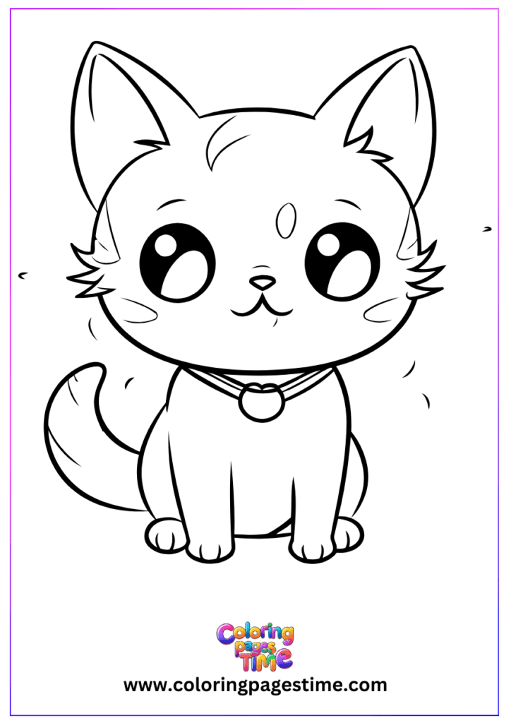 Cartoon cat coloring sheets