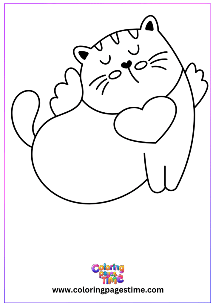 Easy cat coloring pages for kids