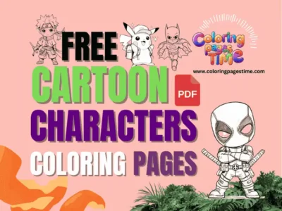 Read more about the article Free 25 Cartoon Characters Coloring Pages Printable & PDF