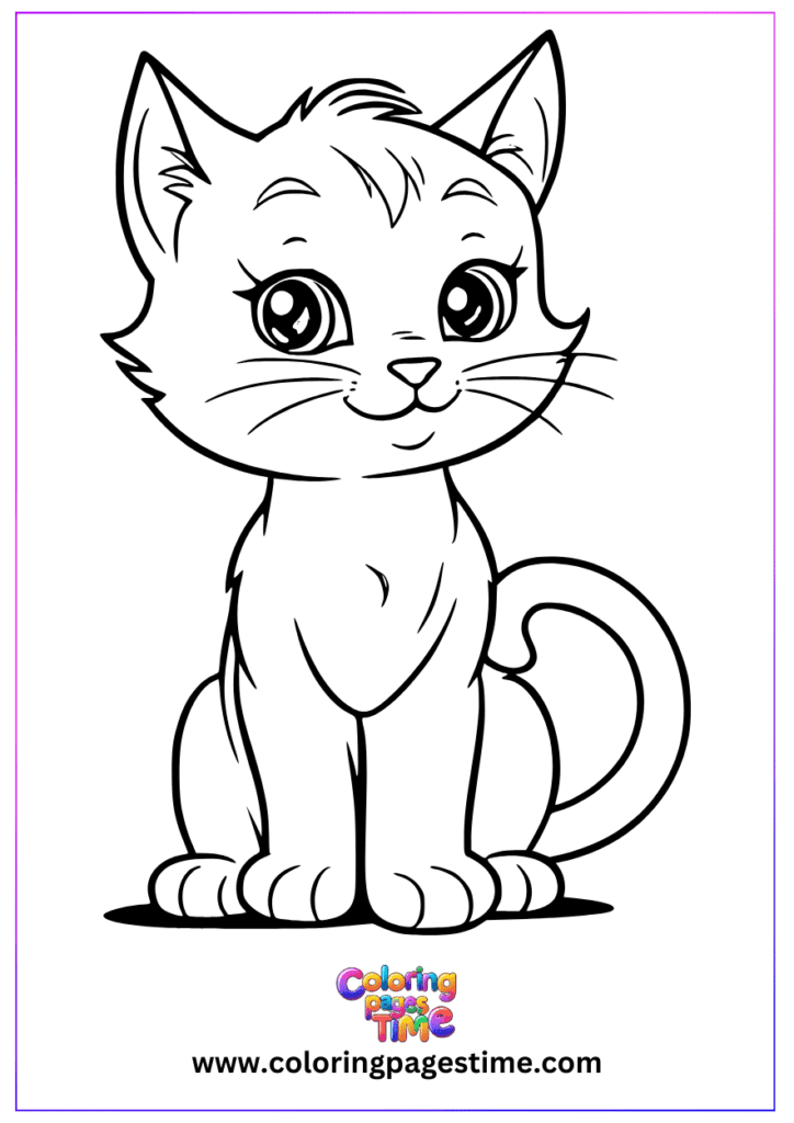 Funny cat coloring pages