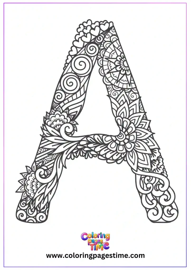 Mandala A Alphabet Coloring Pages