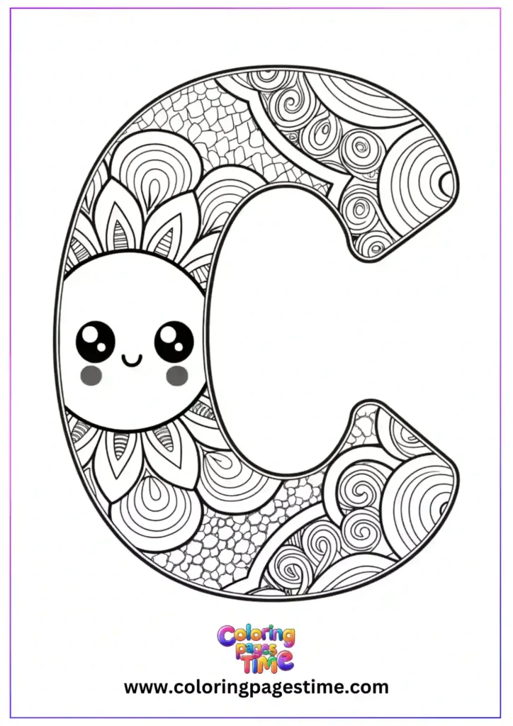 Mandala C Alphabet Coloring Pages