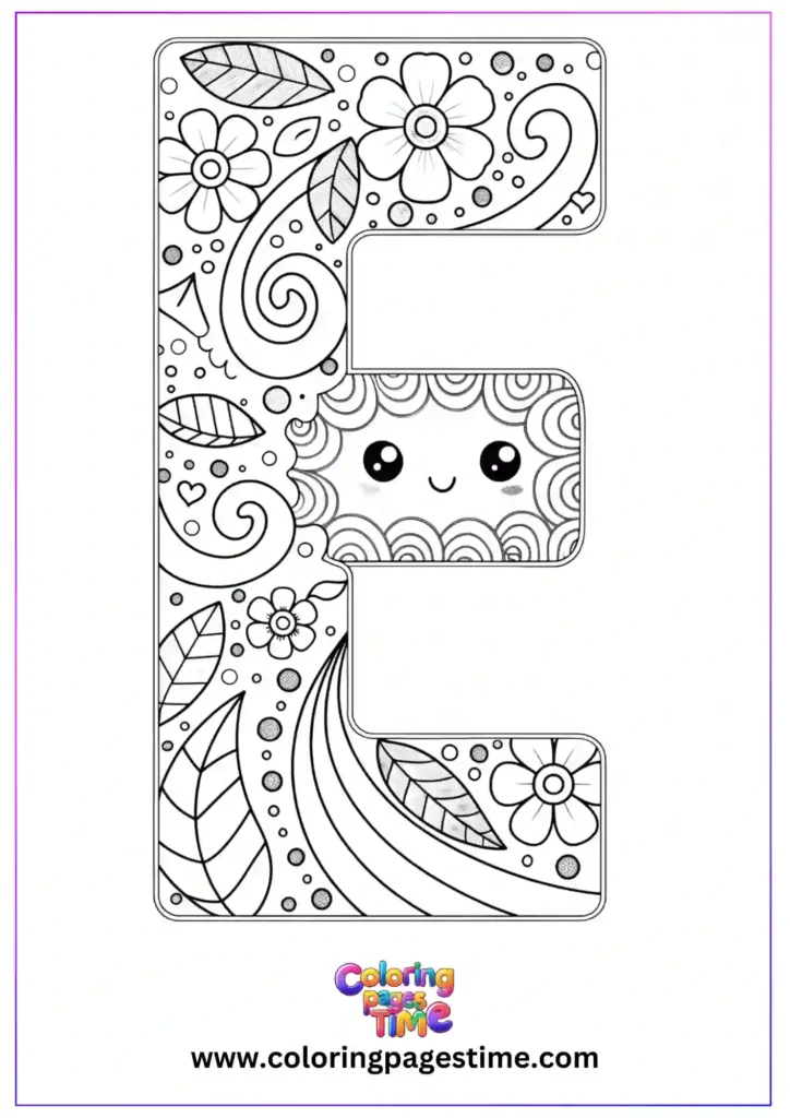 Mandala E Alphabet Coloring Pages