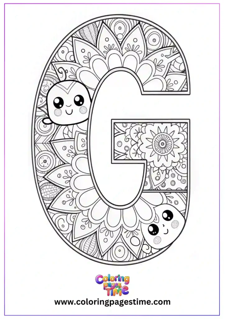 Mandala G Alphabet Coloring Pages