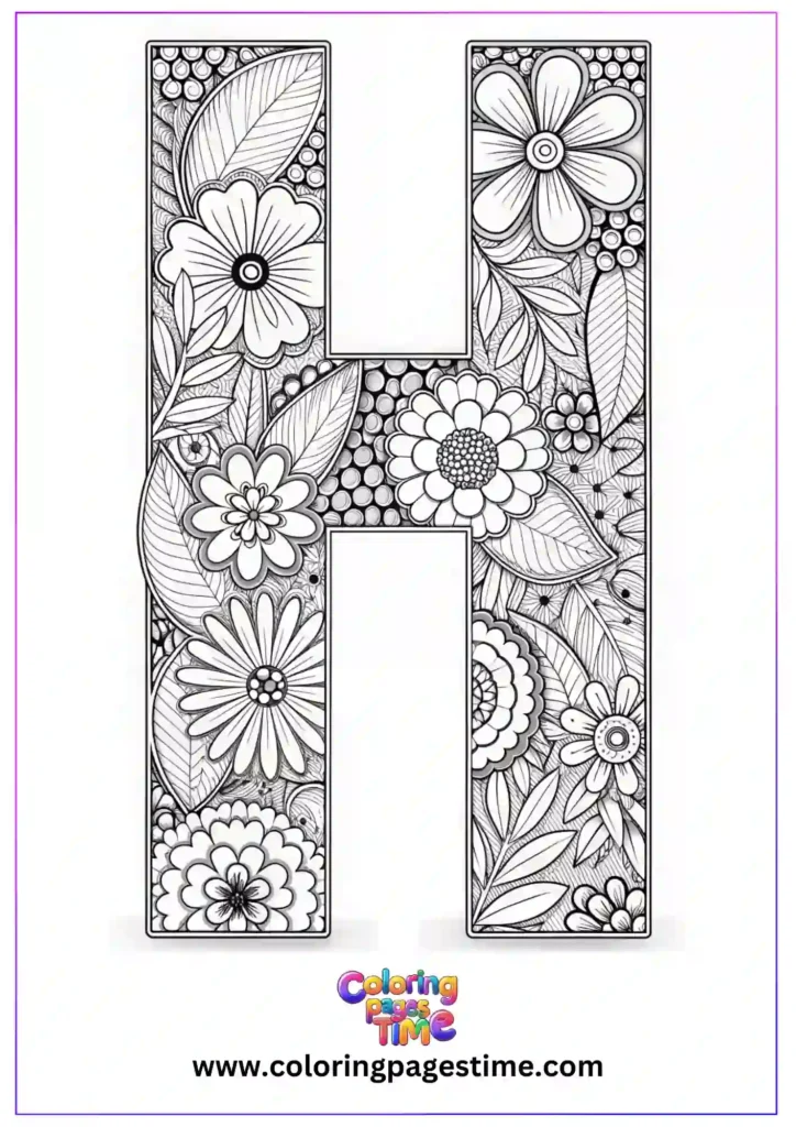 Mandala H Alphabet Coloring Pages