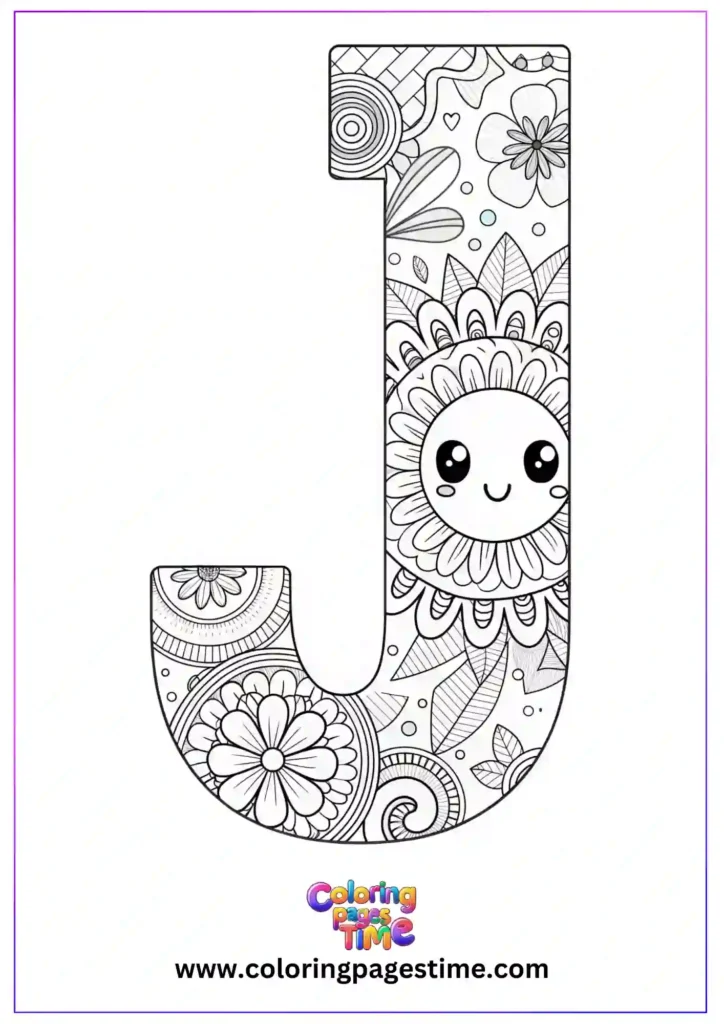 Mandala J Alphabet Coloring Pages