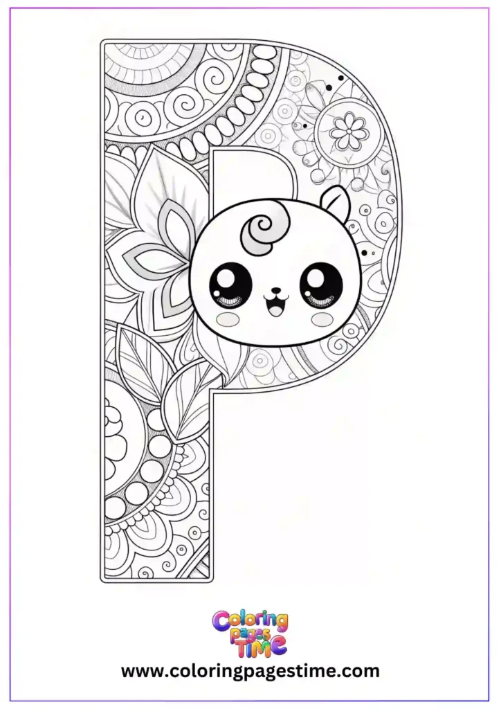 Mandala P Alphabet Coloring Pages