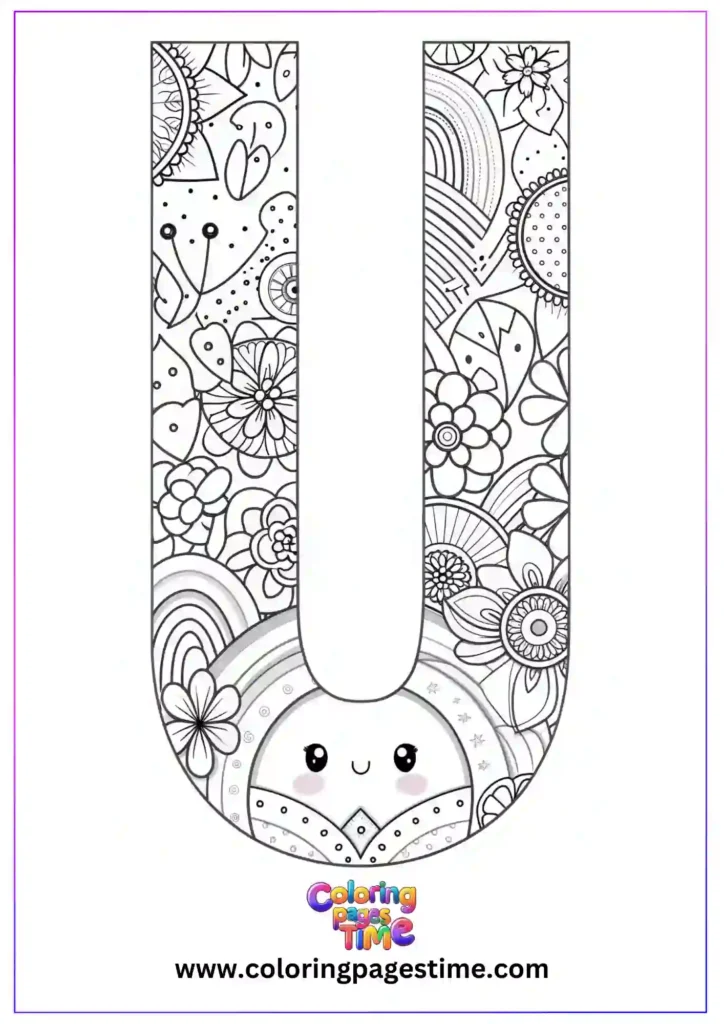 Mandala U Alphabet Coloring Pages