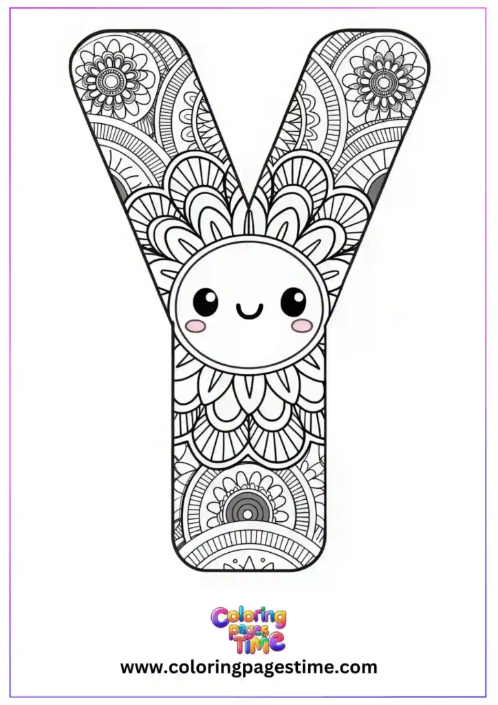 Mandala Y Alphabet Coloring Pages