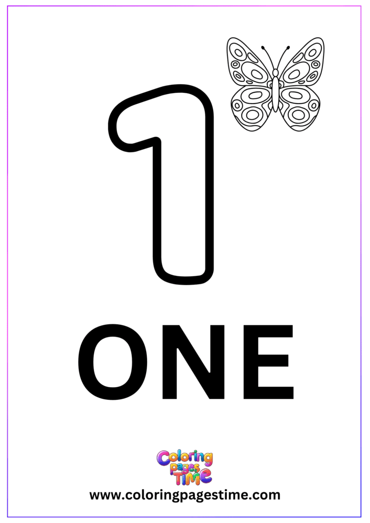 Number Coloring Pages Printable 1