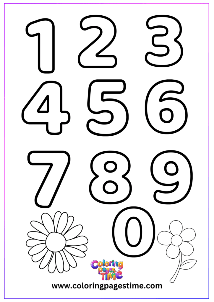 Number Coloring Pages Printable 1 to 10