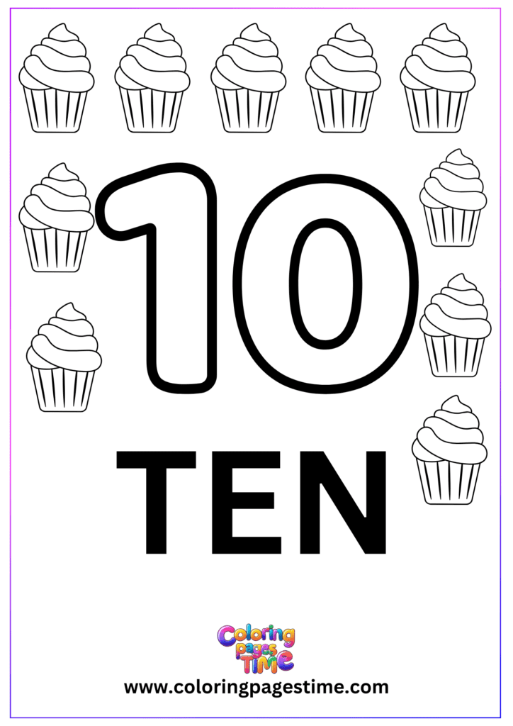 Number Coloring Pages Printable 10