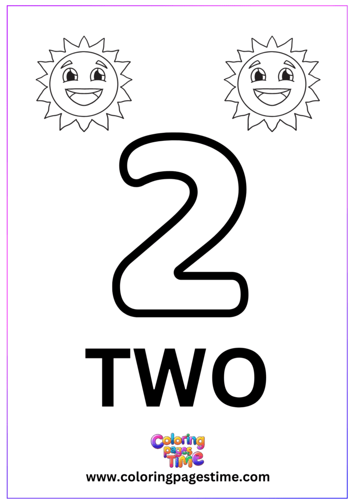 Number Coloring Pages Printable 2