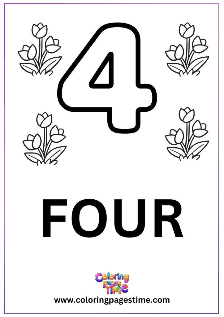 Number Coloring Pages Printable 4