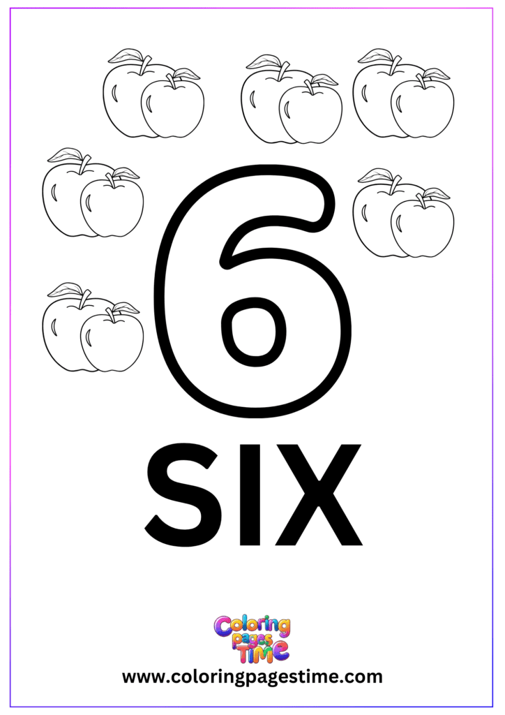 Number Coloring Pages Printable 6