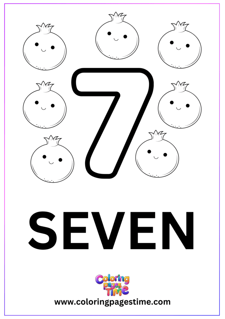 Number Coloring Pages Printable 7