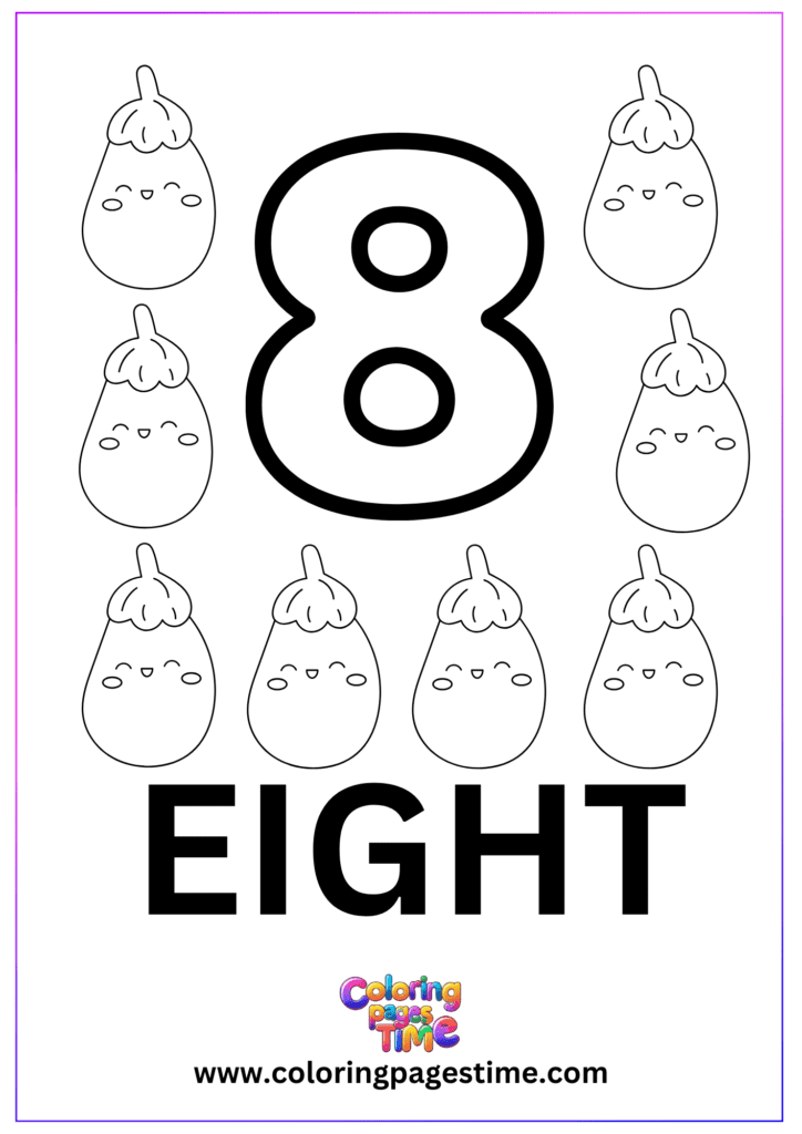 Number Coloring Pages Printable 8