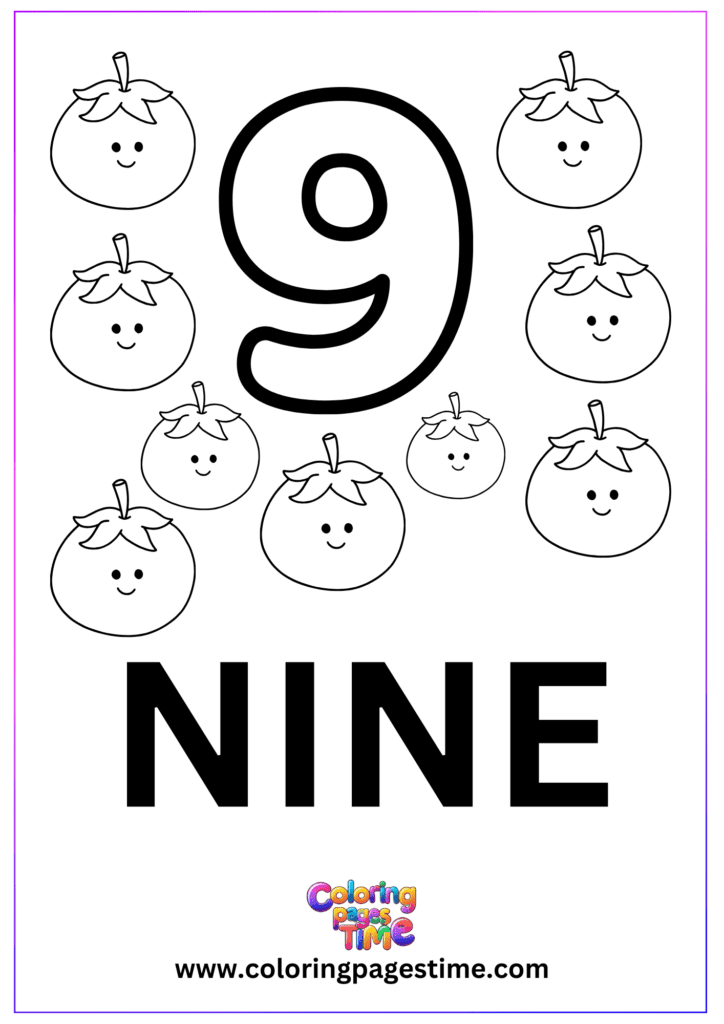 Number Coloring Pages Printable 9