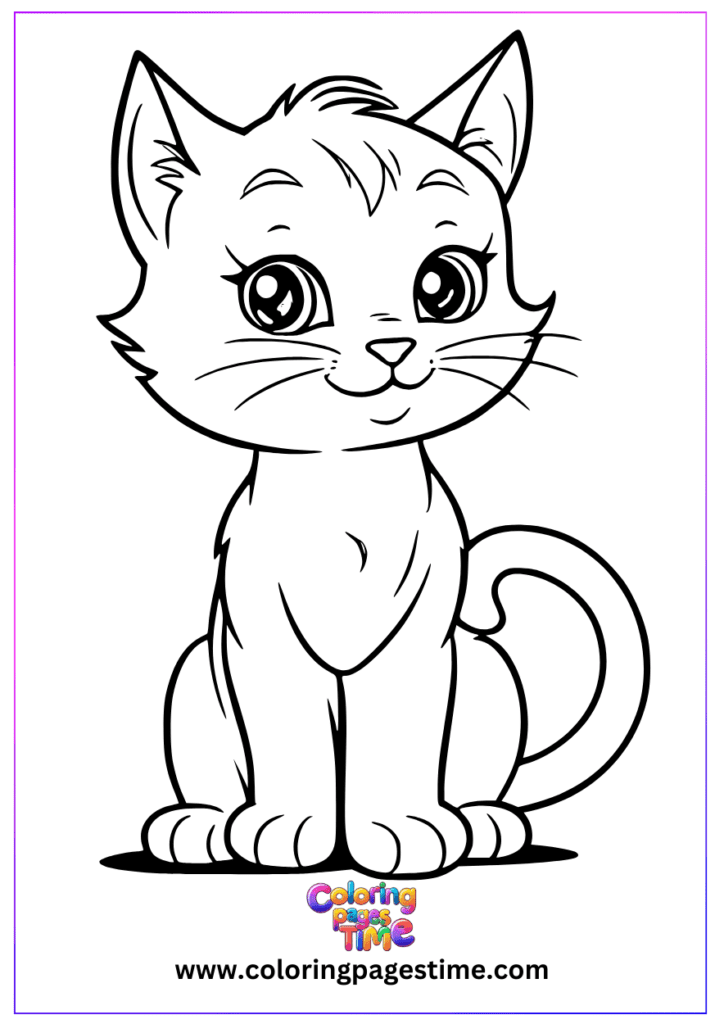 Playful cat coloring pictures