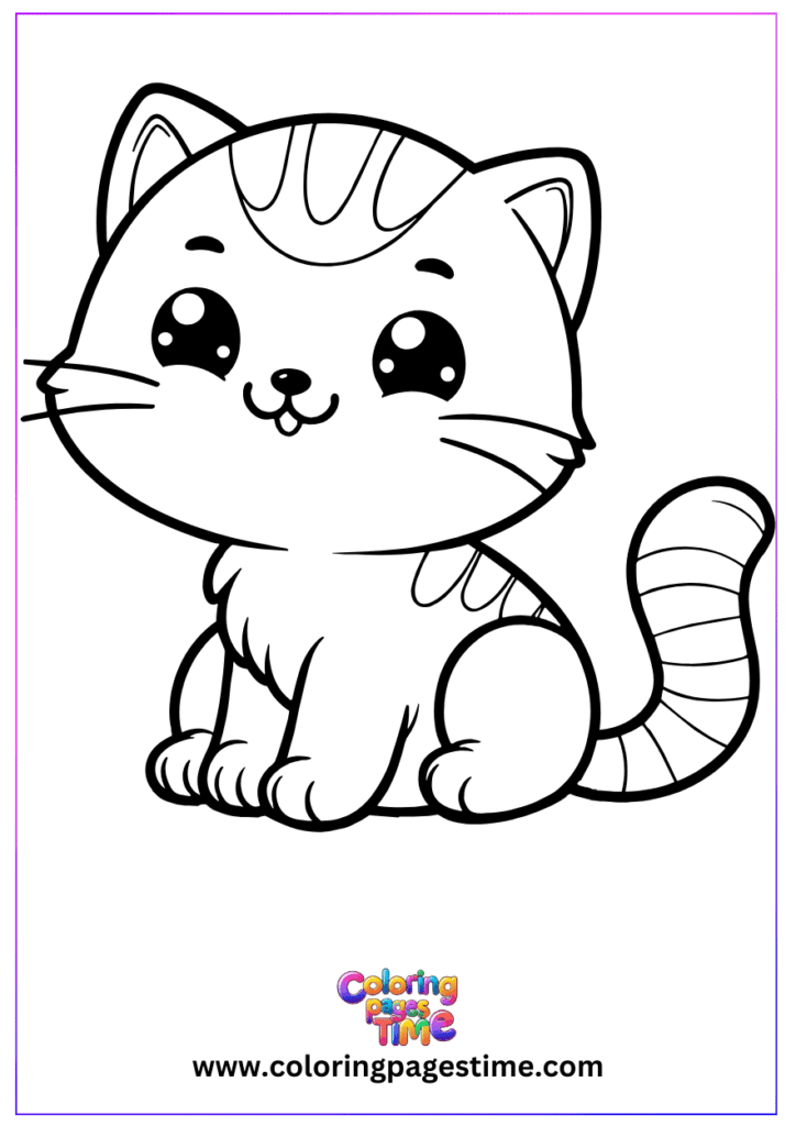 Simple cat drawing for coloring