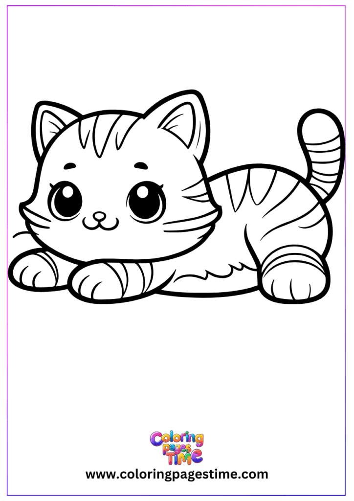 Sleeping cat coloring pages