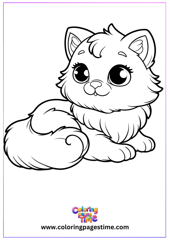 Tabby cat coloring sheet