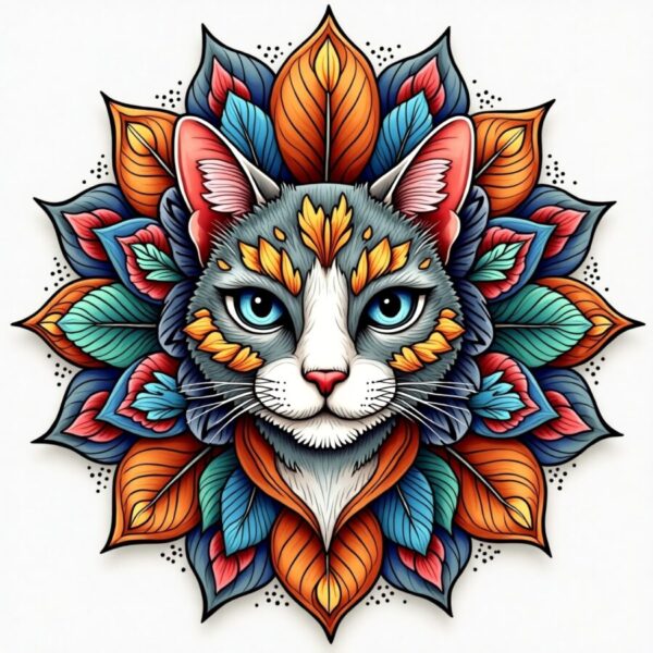 Cat Mandala Coloring Book For Adults