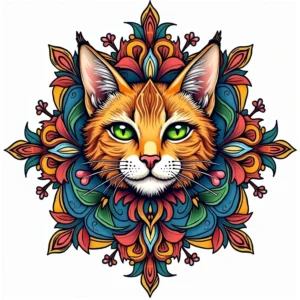 Amazing 50 Pages Cat Mandala Coloring Book For Adults