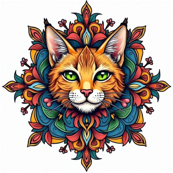 Amazing 50 Pages Cat Mandala Coloring Book For Adults - Image 3