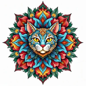 Amazing 50 Pages Cat Mandala Coloring Book For Adults