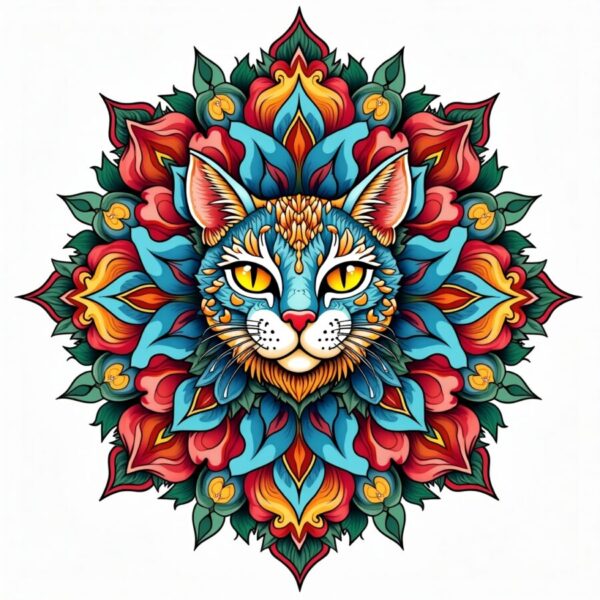 Cat Mandala Coloring Book For Adults