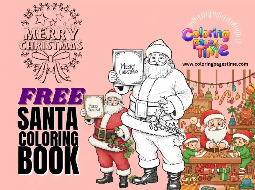Santa Coloring Pages Free Download